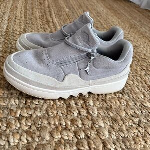 Gray Suede Nike Air Jordan with Zipper Detail